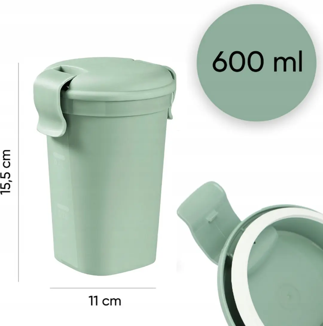 Curver Yoghurtbeker Smart TO GO 0,6L - Groen - 2 Stuks