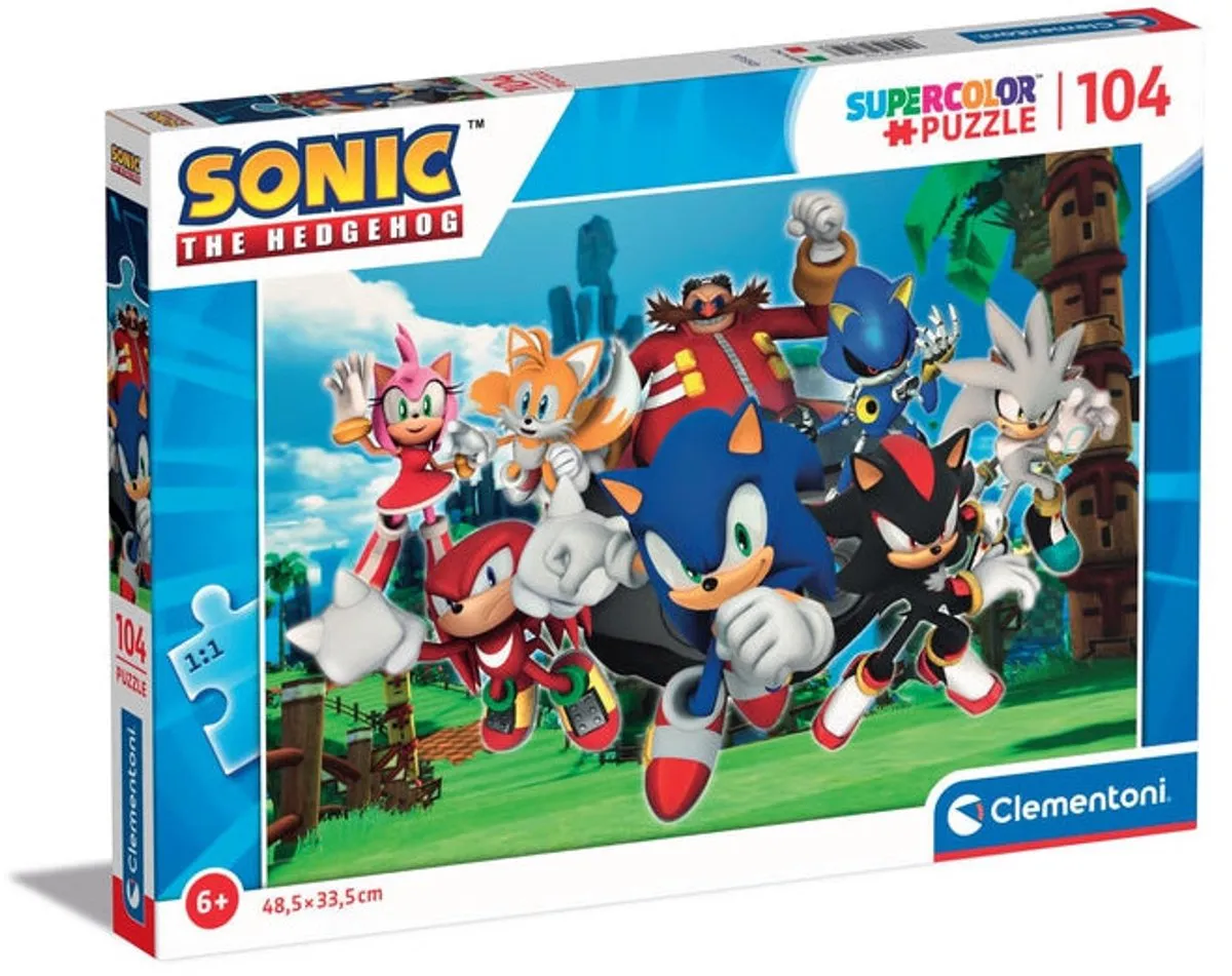 Clementoni Sonic Puzzel 104 Stukjes - Multicolor