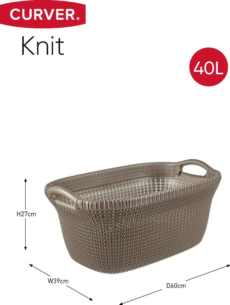 Curver Knit Wasmand met deksel 97L - Bruin