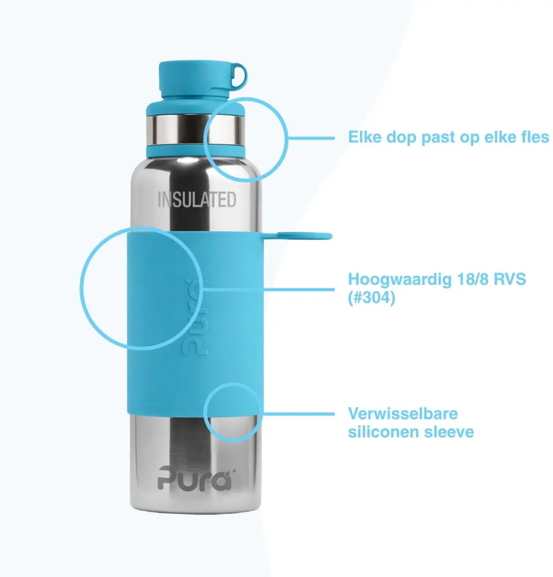 Pura Thermos Sportfles 650ml PU-I22C1-BMA - Aqua