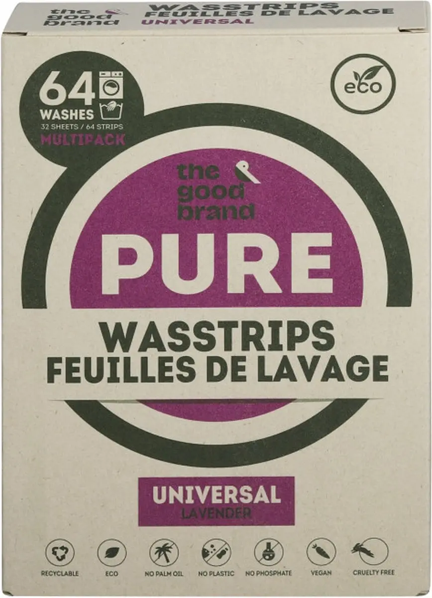 The Good Brand Wasstrips Lavendel - 64 Stuks