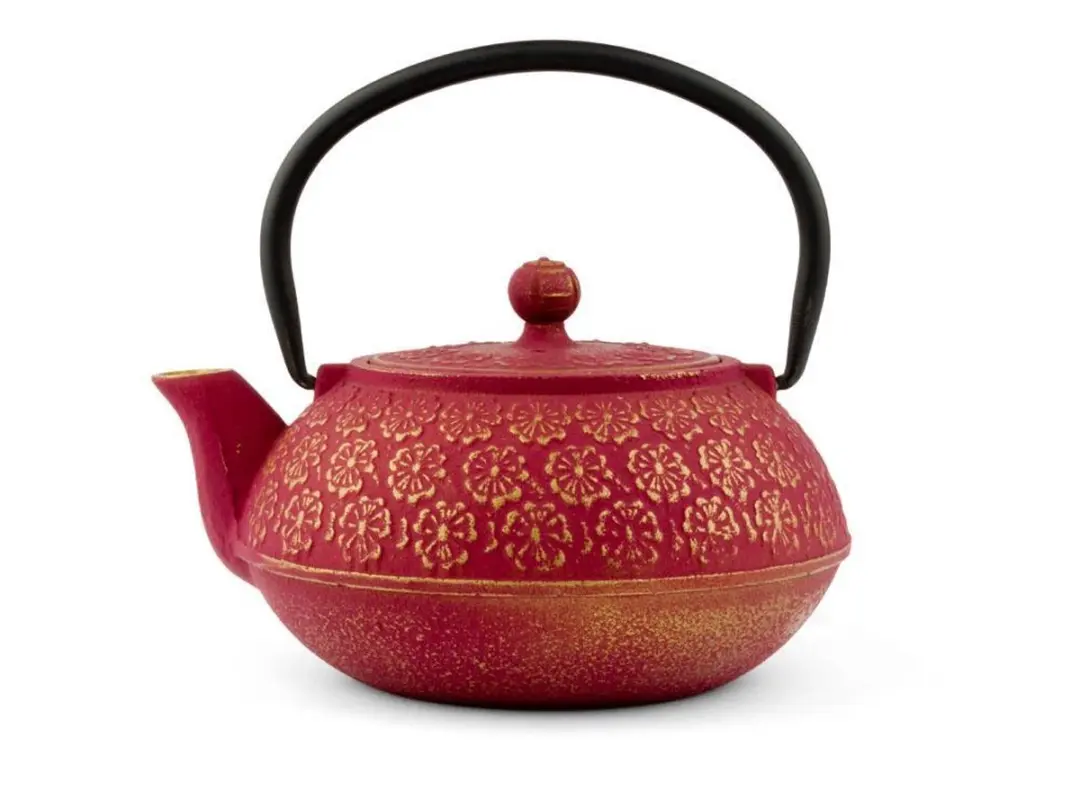 Bredemeijer Giftset Shanghai Theepot 0,6L Roze/Goud - 2 Kopjes