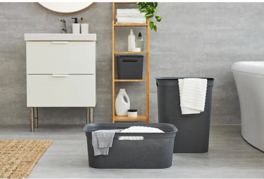 Rotho Brisen Wasmand met Deksel 50L - Antraciet