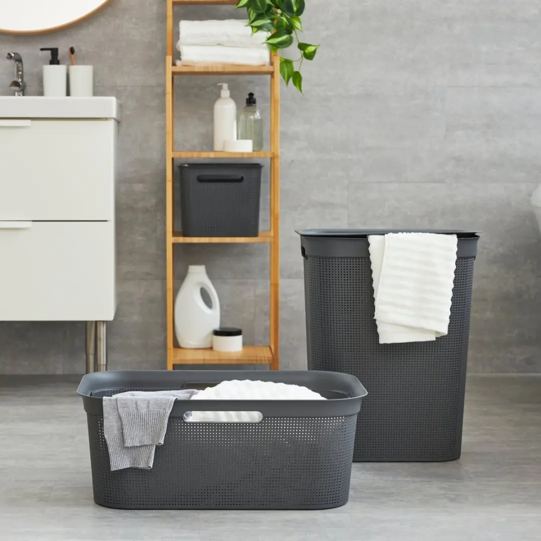 Rotho Brisen Wasmand met Deksel 50L - Antraciet