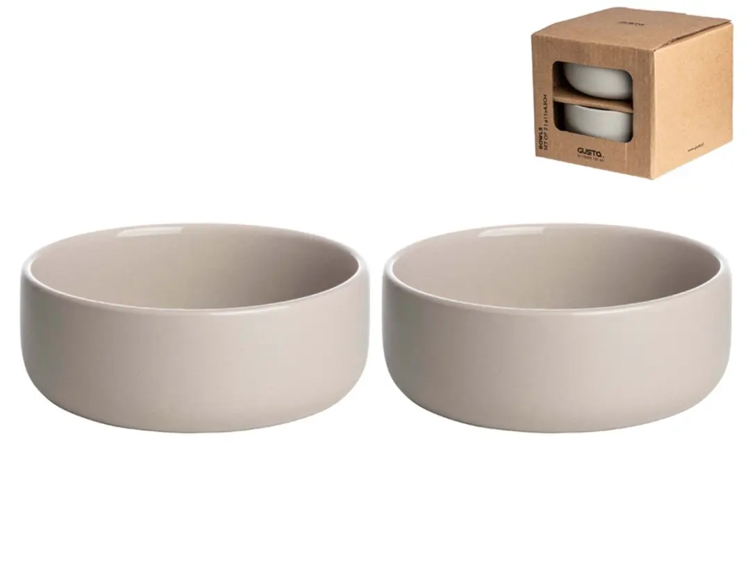 Gusta Kom Taupe ø11x4,5cm - 2 Stuks