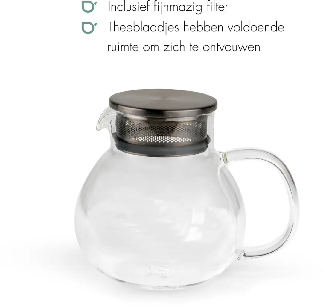 Bredemeijer Teamaster Dubbelwandig 500ml Theepot - Glas met Zeef