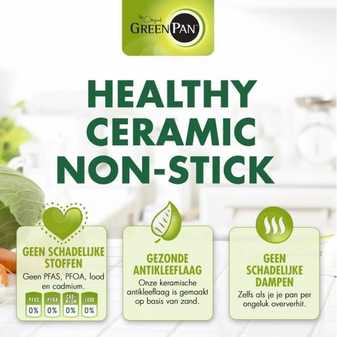 GreenPan Torino Wokpan 28cm - CC001695-001 - Zwart