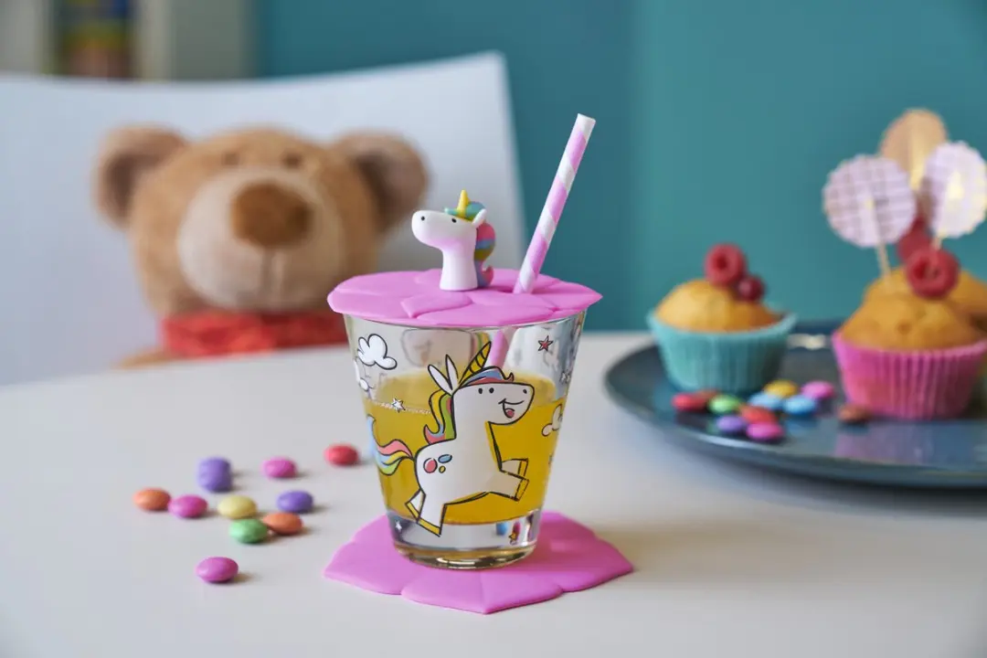 Leonardo Bambini Unicorn Drinkset 3-delig - 0.22L - Lichtroze