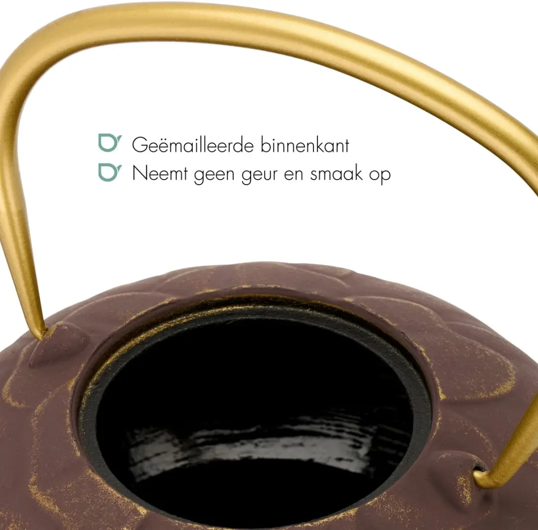 Bredemeijer Theepot Kunming 1,3L Gietijzer - Aubergine - 6 Kopjes