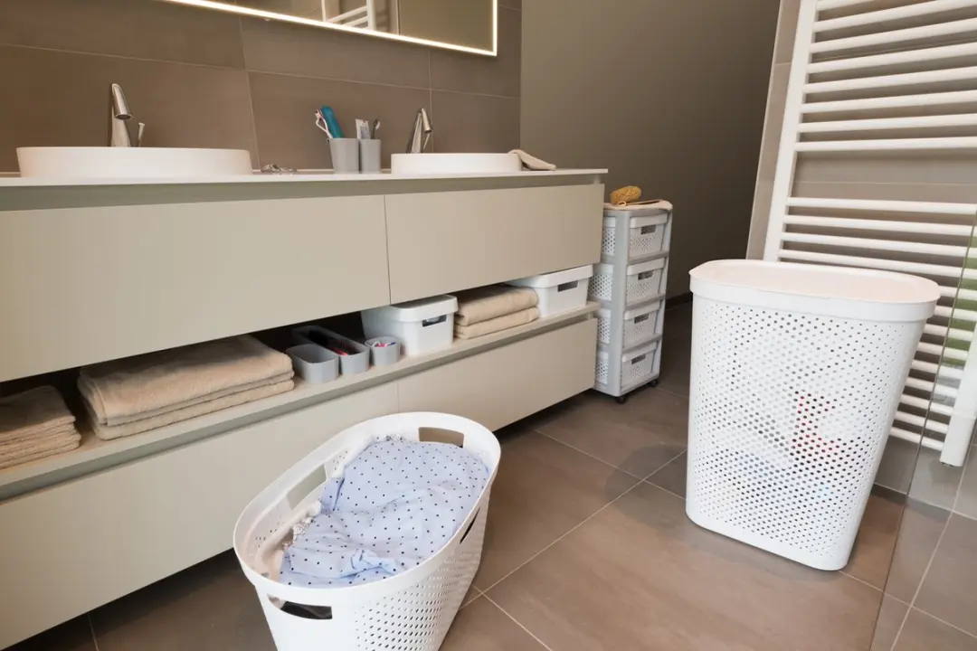 Curver Infinity Recycled Wasmand met deksel 60L - 2 Stuks Wit