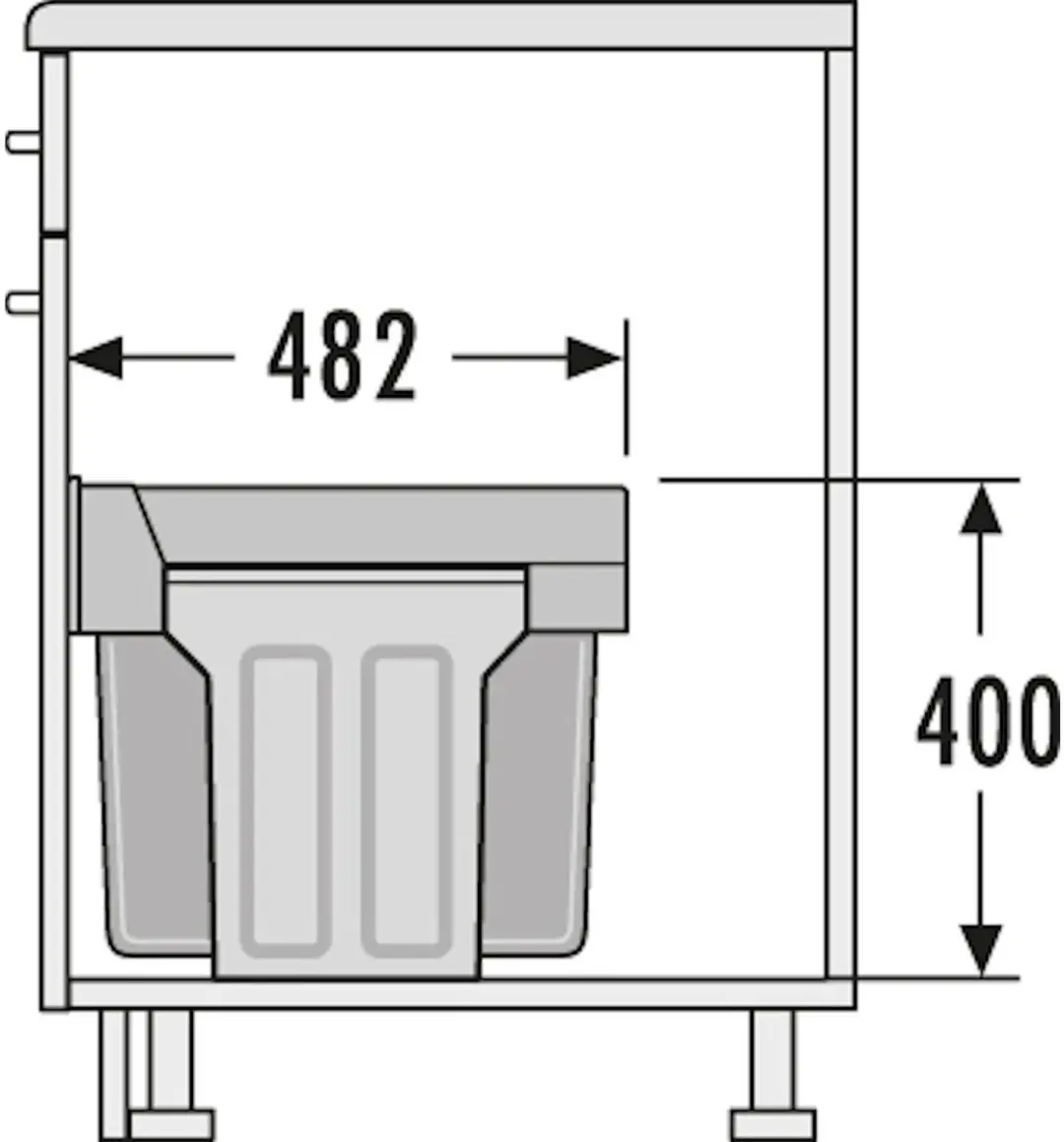 Hailo Tandem De Luxe AE366611 Inbouw Prullenbak 31L - Grijs