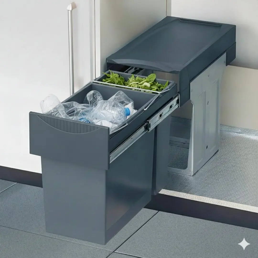 Hailo Tandem De Luxe AE366611 Inbouw Prullenbak 31L