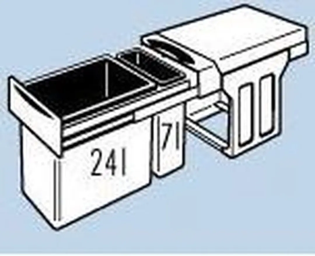 Hailo Tandem De Luxe AE366611 Inbouw Prullenbak 31L - Grijs - afbeelding 6 van 6