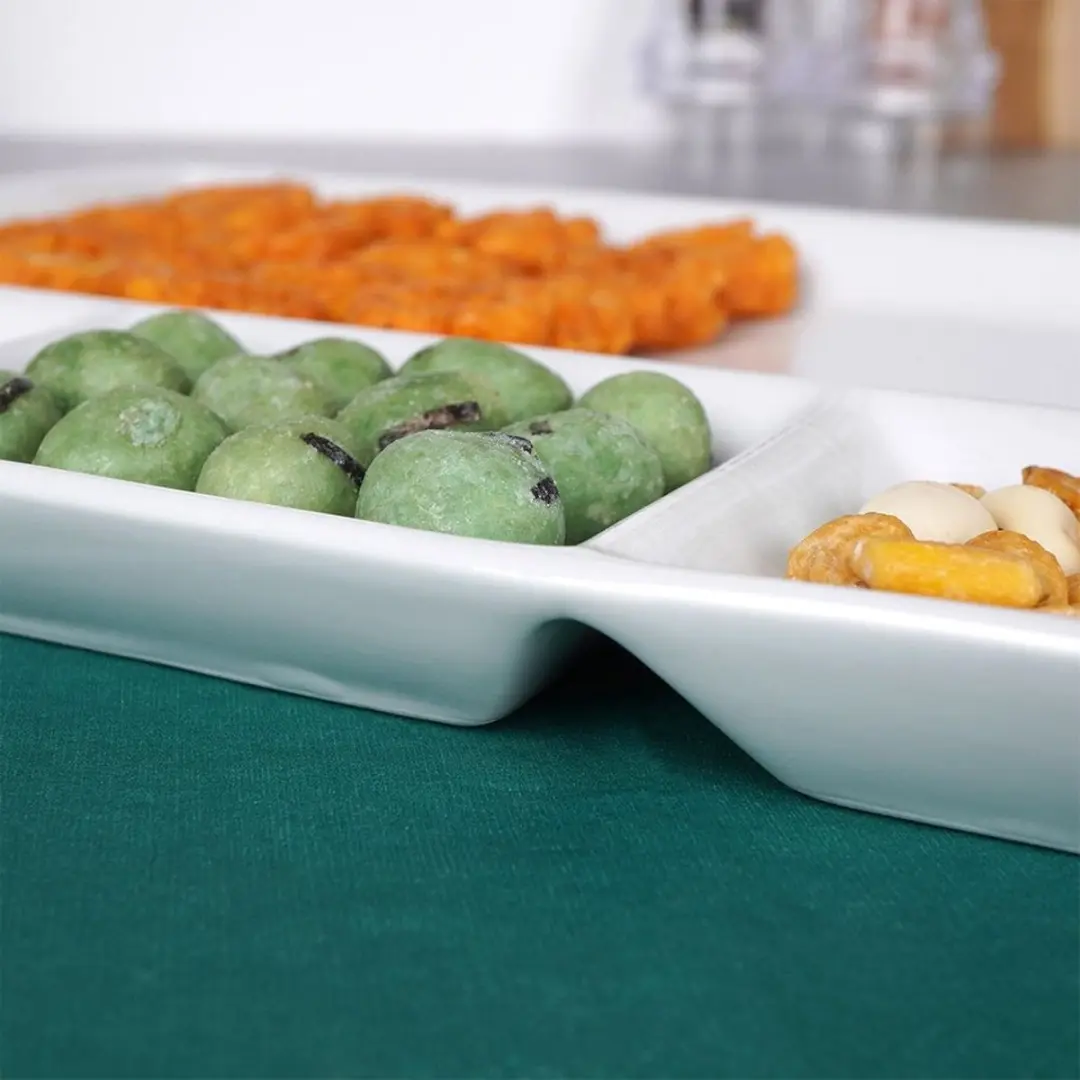 Gusta Fonduebord 3-vaks 26x20cm - Wit