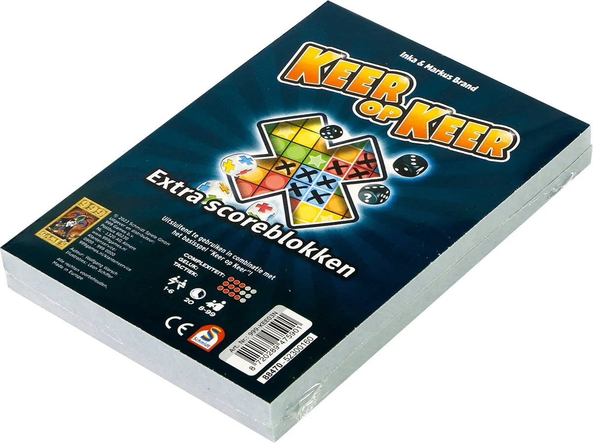 999 Games Scoreblokken Keer op Keer - 2 Stuks - Level 1 - Multi