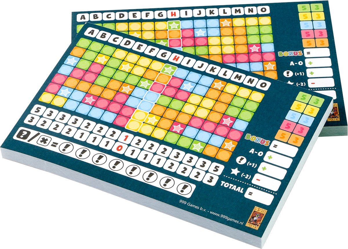 999 Games - Scoreblokken - Keer op Keer - Twee stuks - Level 1 - Dobbelspel