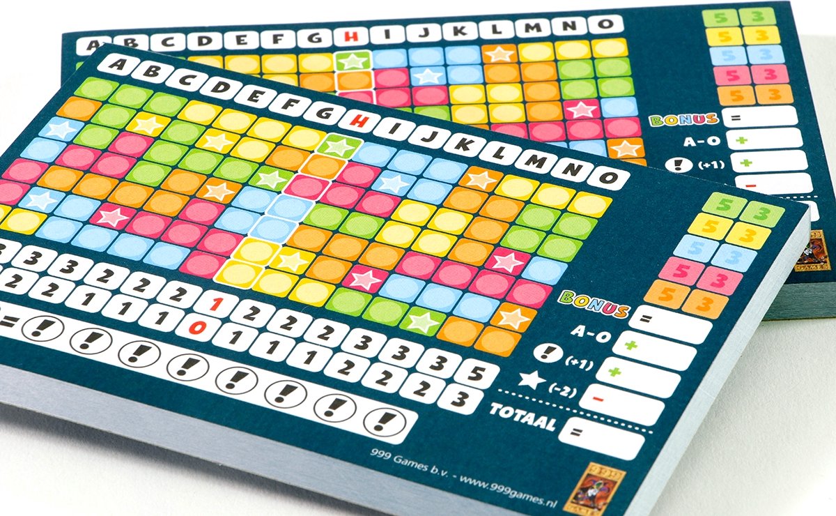 999 Games - Scoreblokken - Keer op Keer - Twee stuks - Level 1 - Dobbelspel
