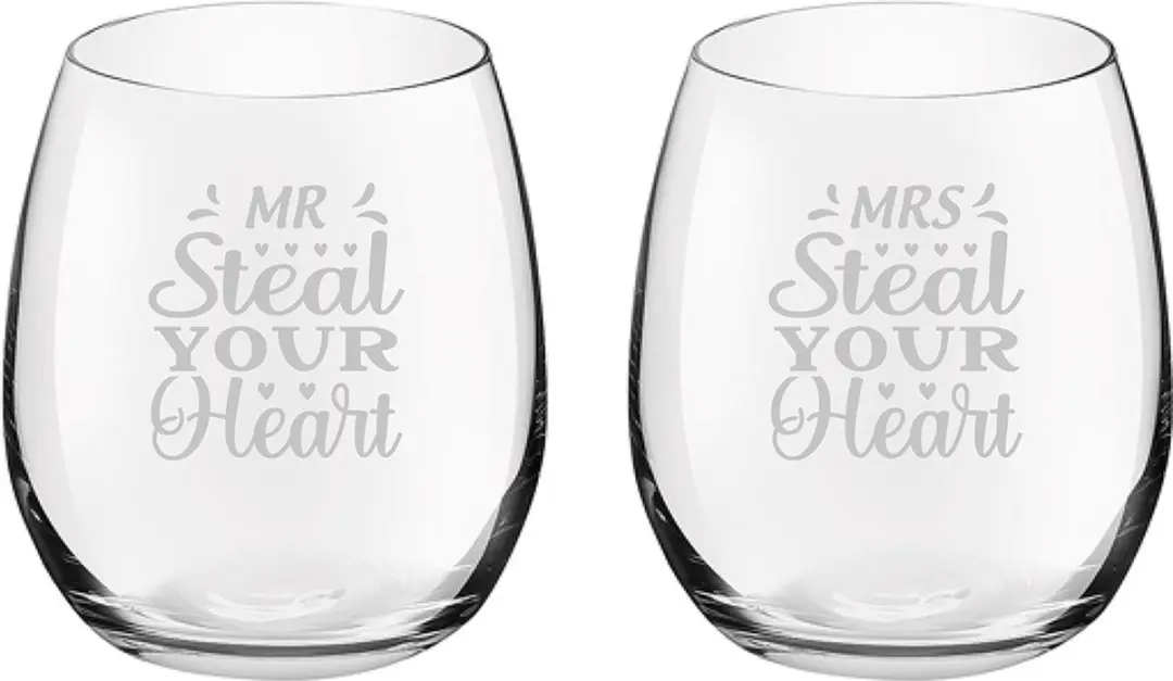 Royal Leerdam Mr. Steal Your Heart & Mrs. Steal Your Heart Gegraveerde Drinkglaz