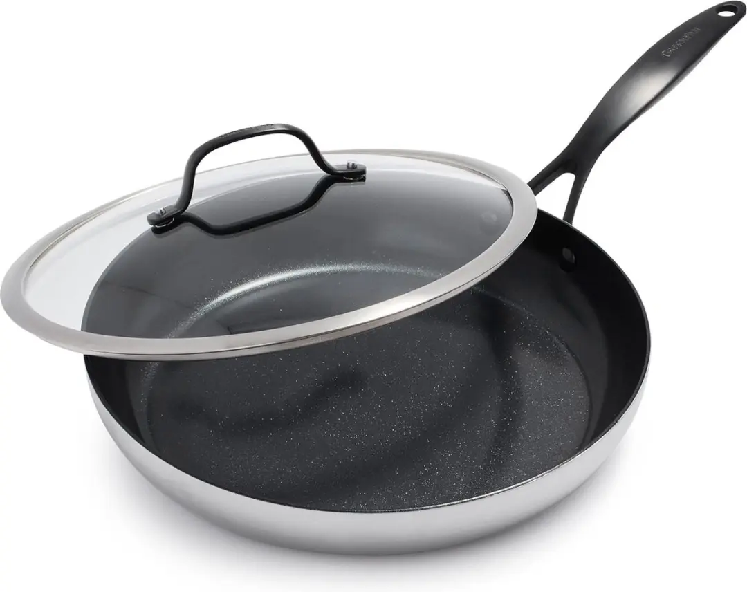 GreenPan Venice Pro RVS Hapjespan Ø30cm - 4.7L - Zilver/Zwart