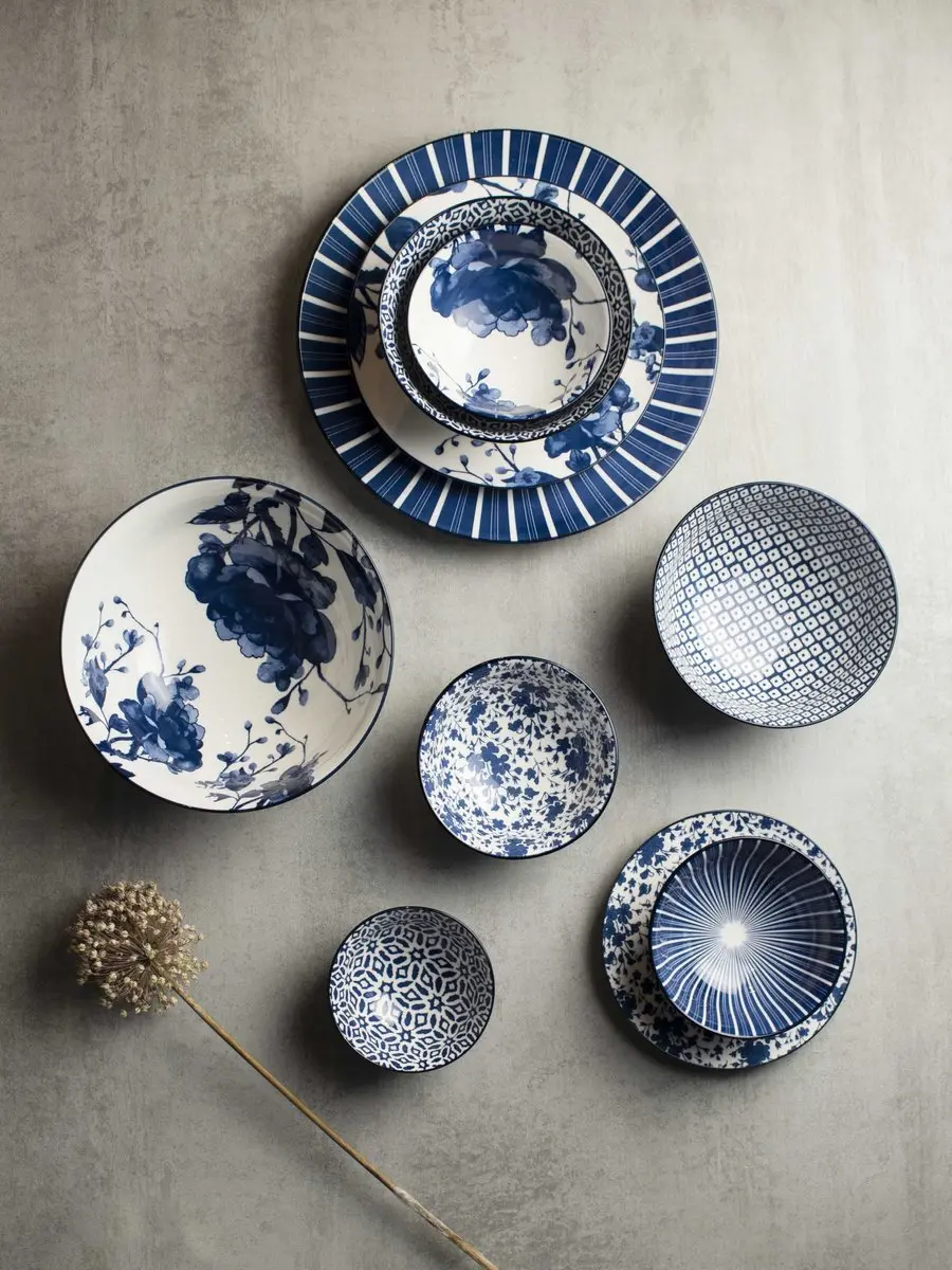 Gusta Out of the Blue Dinerbord 26,5cm - Blauw/Wit