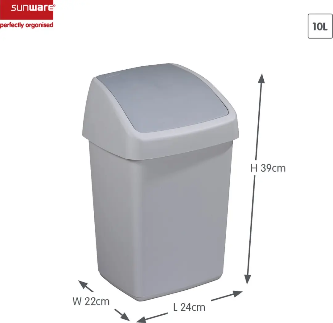Sunware Delta Prullenbak 10L - Set van 2 - Grijs