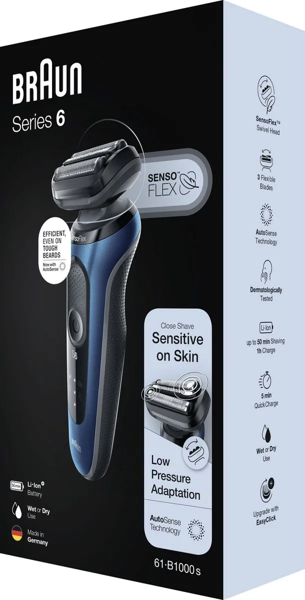 Braun Series 6 61-B1000s Elektrisch Scheerapparaat - Blauw