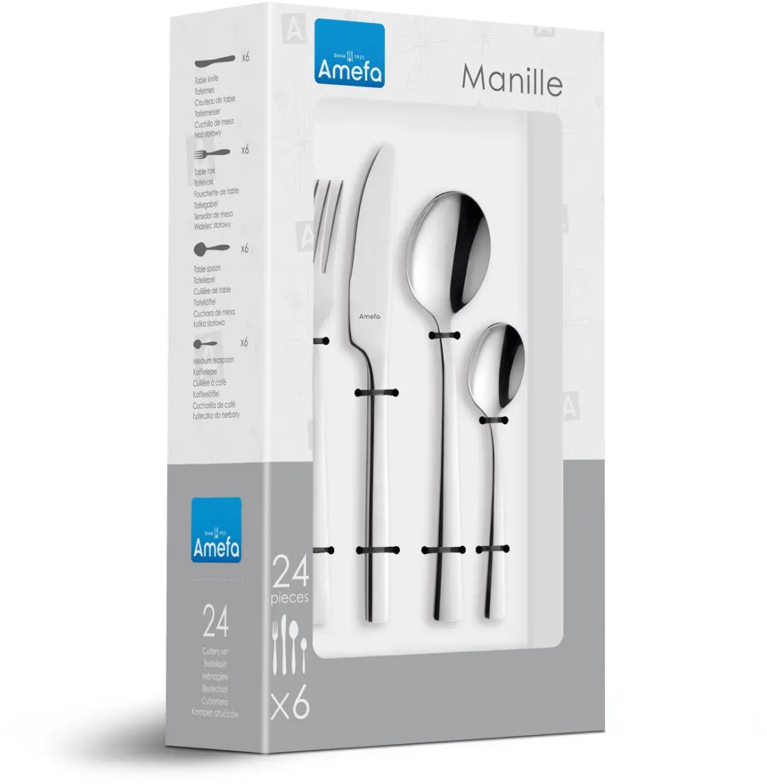 Amefa Manille Bestekset 24-delig - 6 Personen - Zilverkleur - MPN 903500B322C91