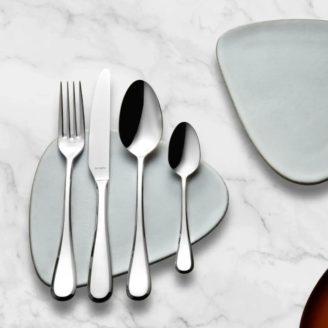 Amefa Drift Bestekset 24-delig - 6 Personen - Zilver - Houten Kist