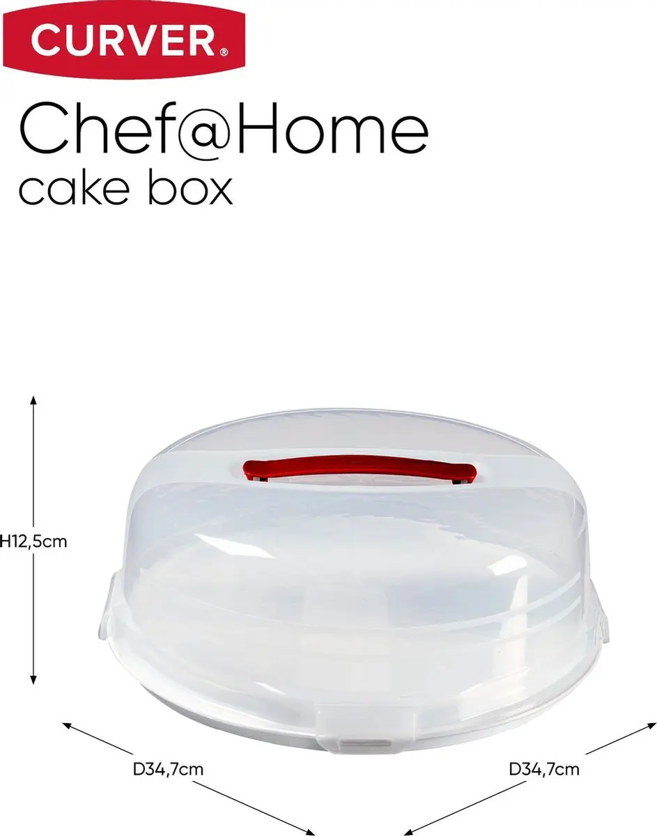 Curver Chef@home Taartdoos Laag - 12/24 Stuks - Transparant