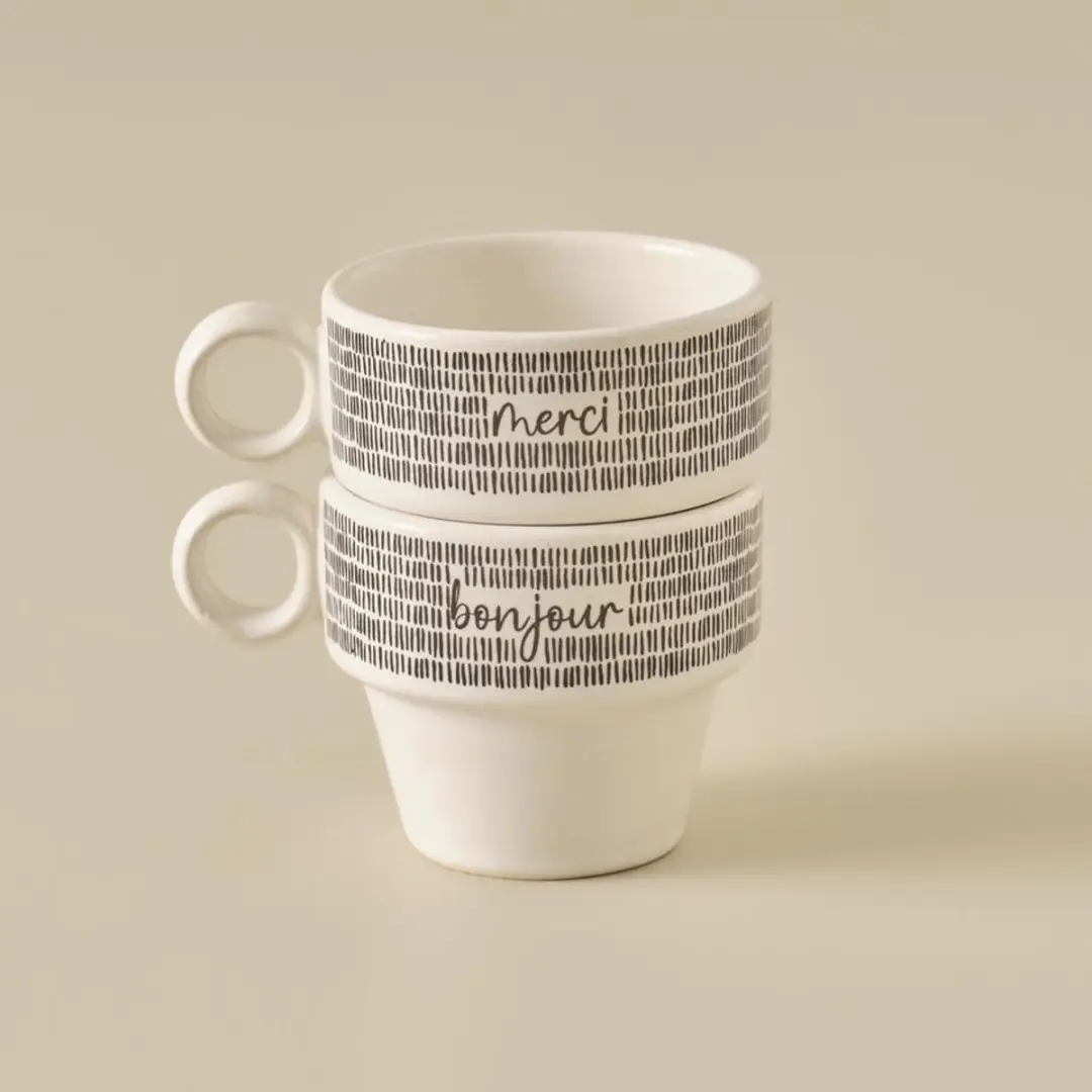 Merci Espresso Koffiekopset 105cc - 2-delig - Wit