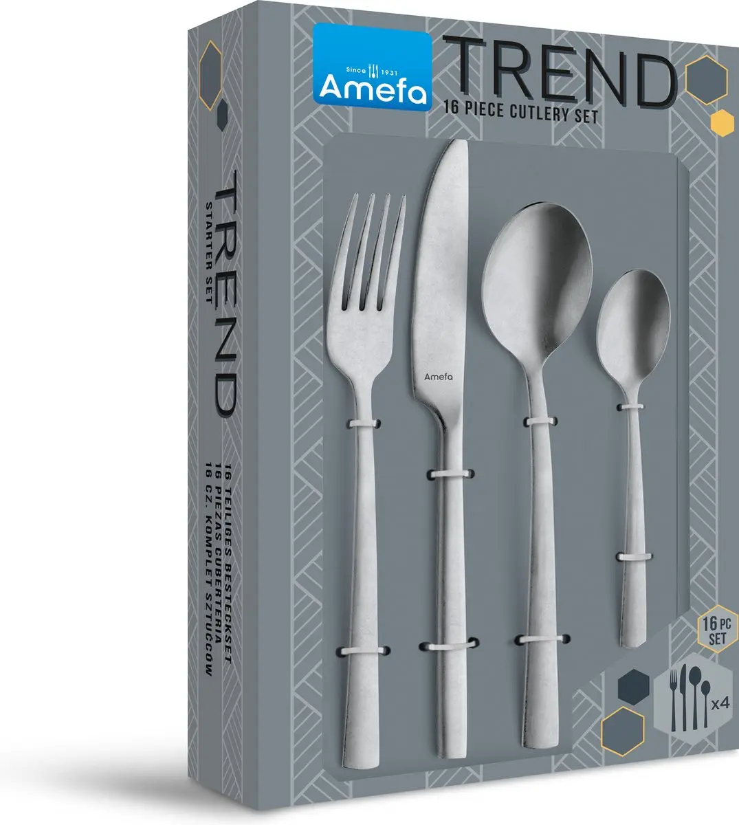 Amefa Manille Vintage Bestekset 16-delig - 4 Personen - Silver Matt