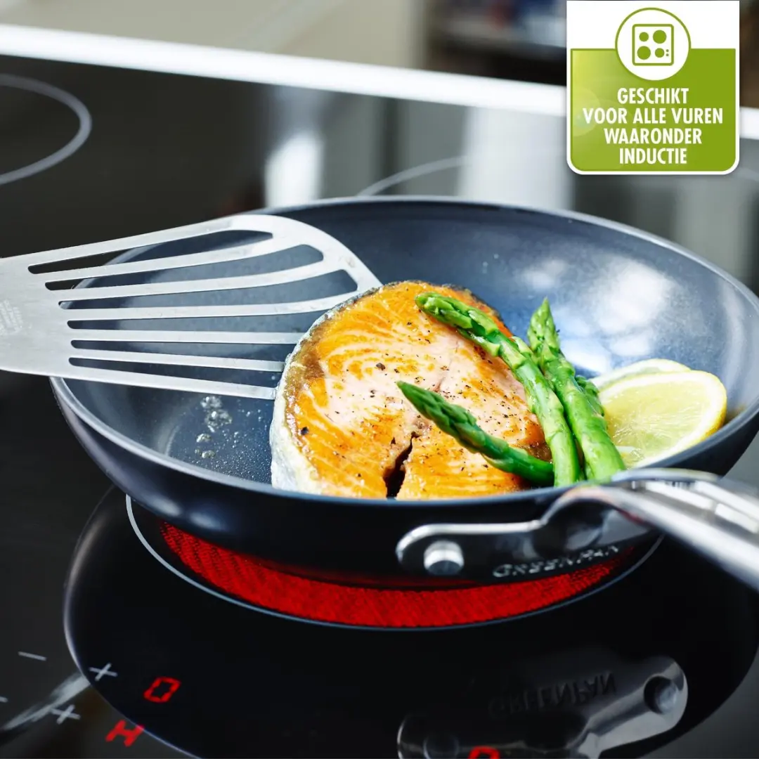 GreenPan Barcelona Koekenpan 24cm - Inductie - Ovenbestendig 220°C - Zwart - afbeelding 6 van 6