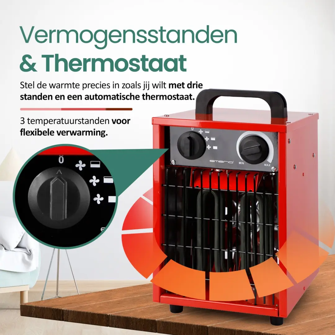 Emerio FH-102990 Ventilatorkachel 3000W - Rood