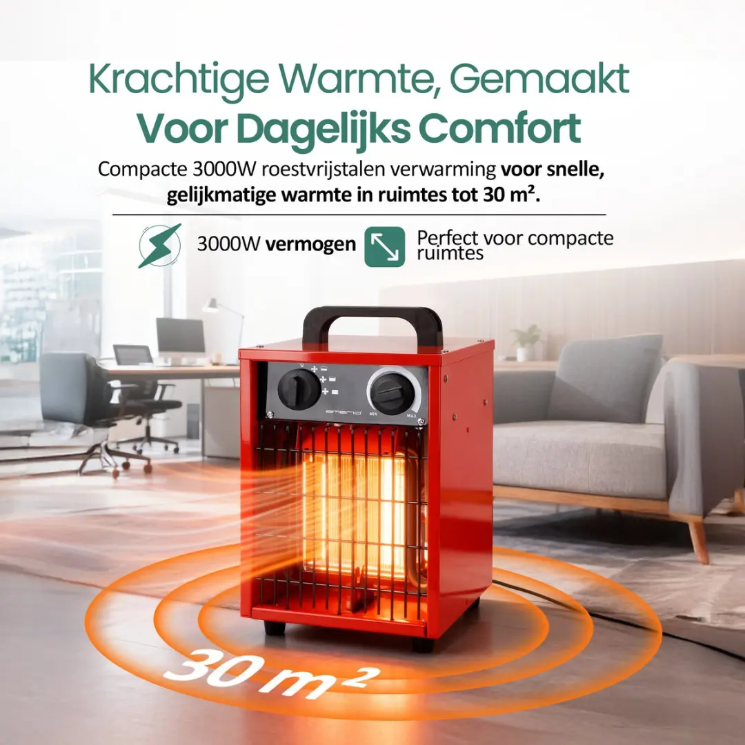 Emerio FH-102990 Ventilatorkachel 3000W - Rood