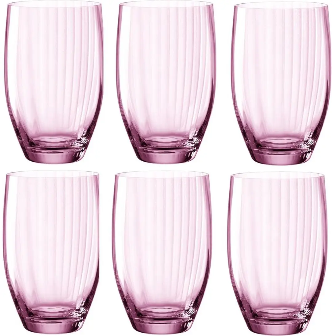 Leonardo Poesia Longdrinkglas 460ml - Roze - 6 Stuks