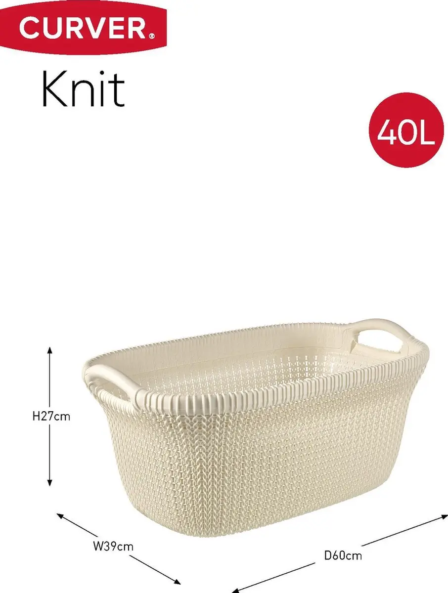 Curver Knit Wasmand 40L - Wit