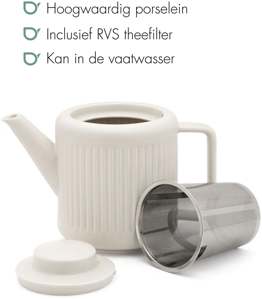 Bredemeijer Skagen Theepot Keramiek 1,2L - Wit