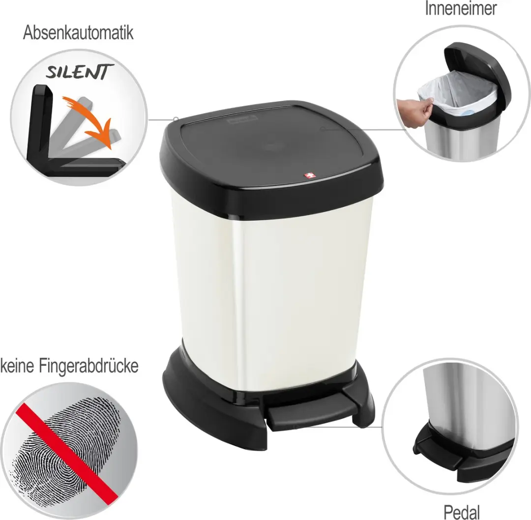 Rotho Paso Pedaalemmer 6L - Zilver metallic
