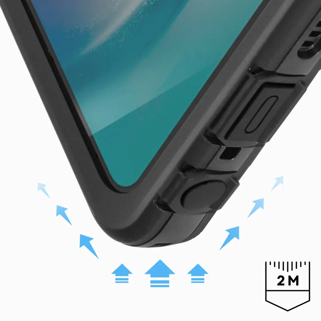 Redpepper Waterdicht Hoesje Samsung Galaxy A25 - 2m Valbeveiliging - Transparant zwart