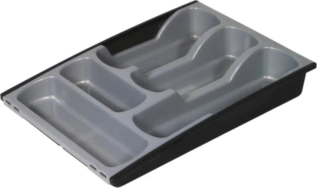 Curver Bestekbak 7-Vaks Uitschuifbaar - 42x30/52x6cm - Zilver Grijs