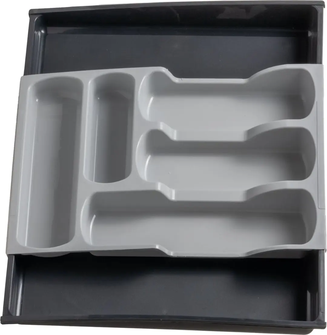 Curver Bestekbak 7-Vaks Uitschuifbaar - 42x30/52x6cm - Zilver Grijs