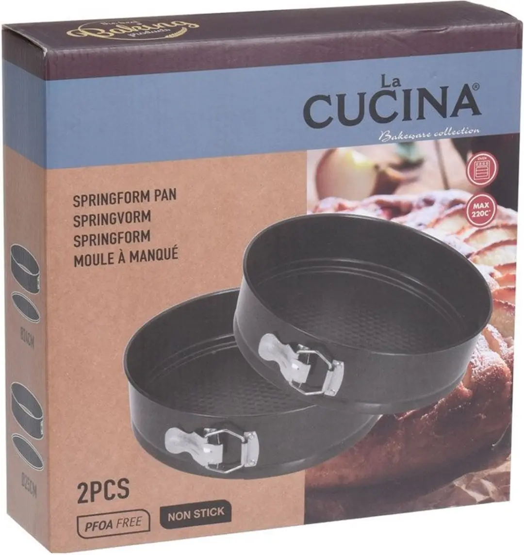 La Cucina Taartbakvormen Set 2 Stuks - Ø24 & 26cm - Zwart