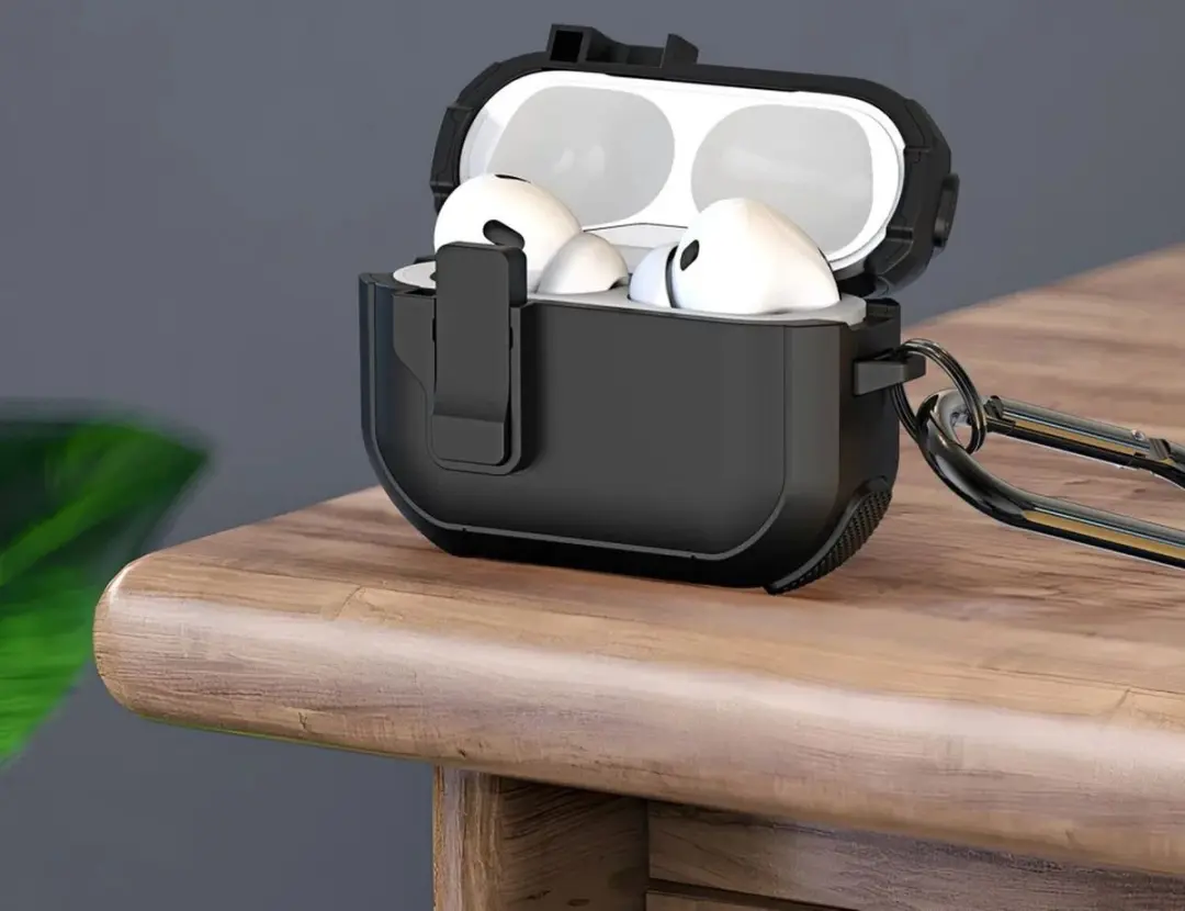 Dux Ducis PECP Hoesje AirPods Pro 1/2 - Aluminum Haak - Wit/Roze