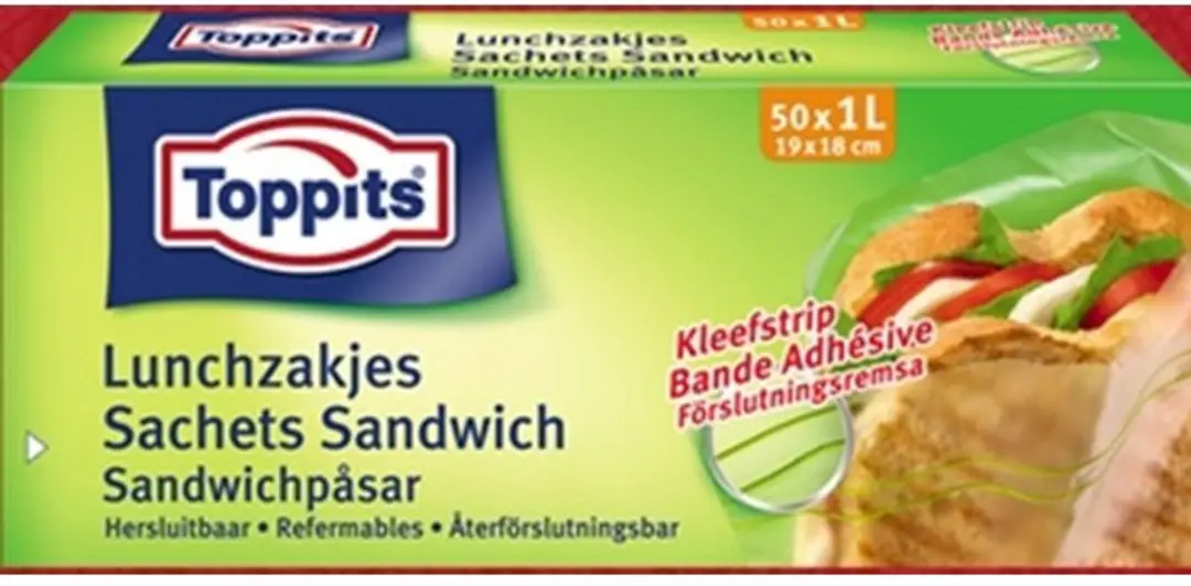 Toppits Lunchzakjes 1L - 50 Stuks - Transparant