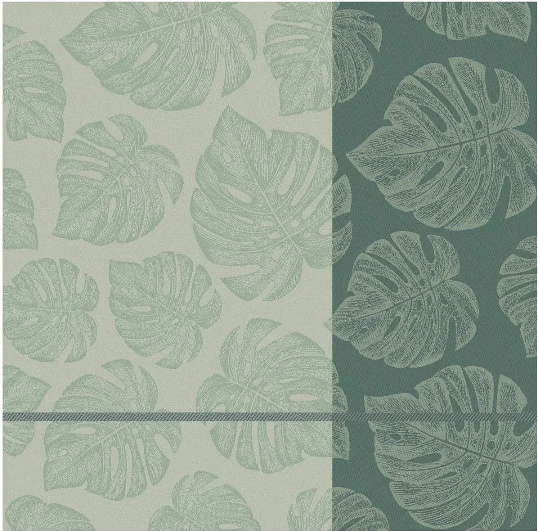 DDDDD Monstera Theedoeken - 6 Stuks 60x65cm - Katoen Groen