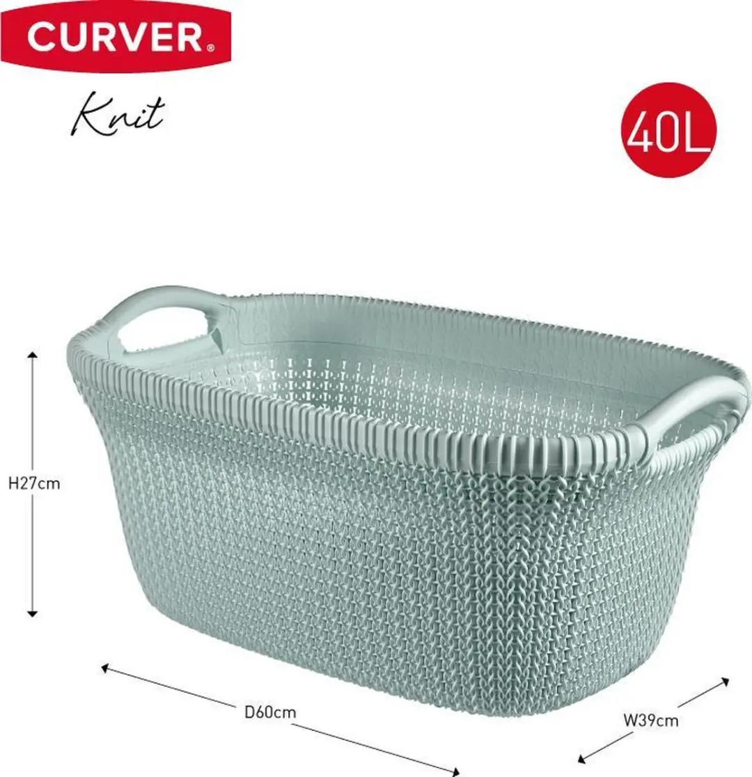 Curver Knit Wasmand 40L - Misty Blue