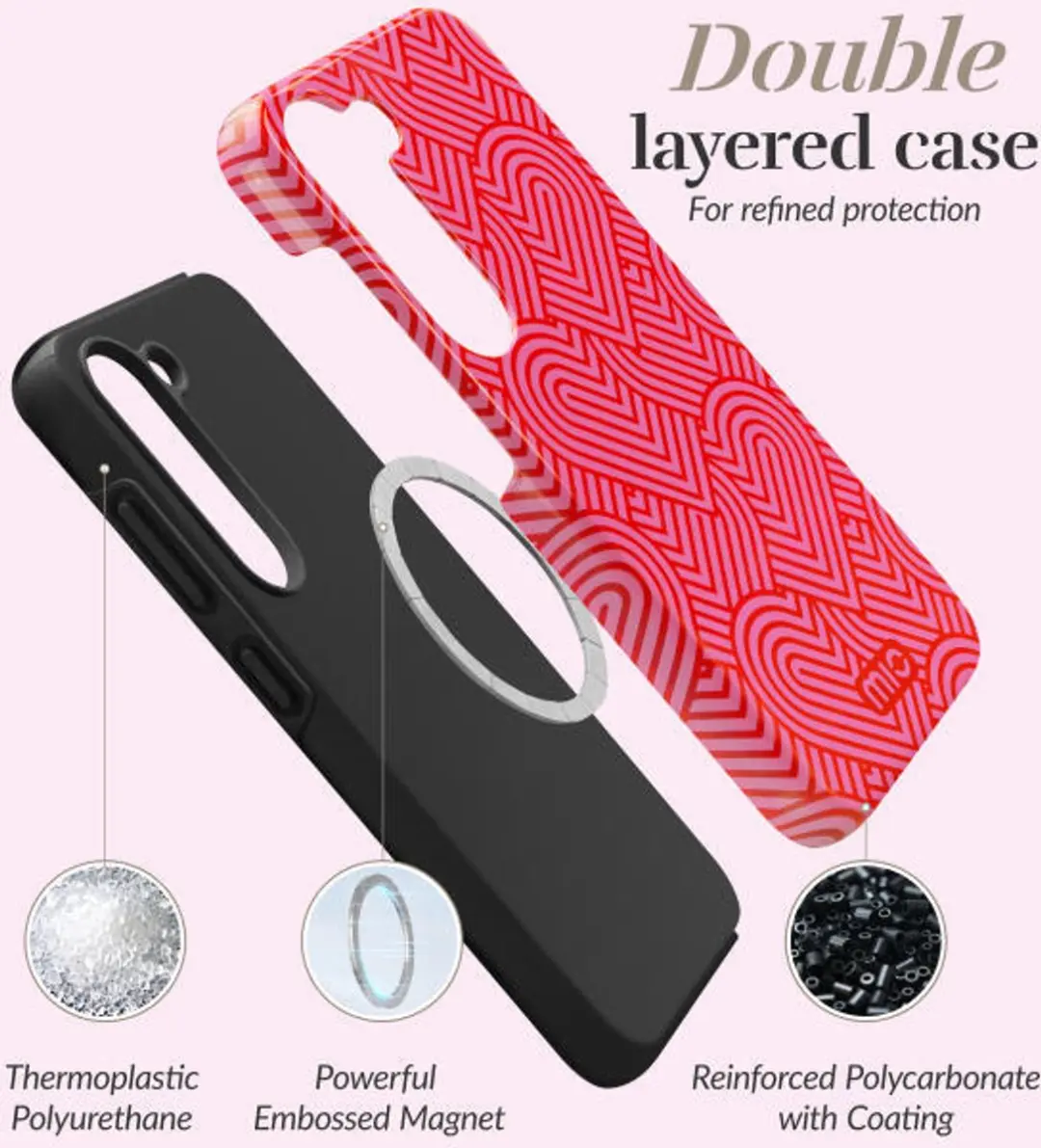 Mobilize MIO Hoesje Samsung Galaxy A16 - MagSafe - Rood/Rozig