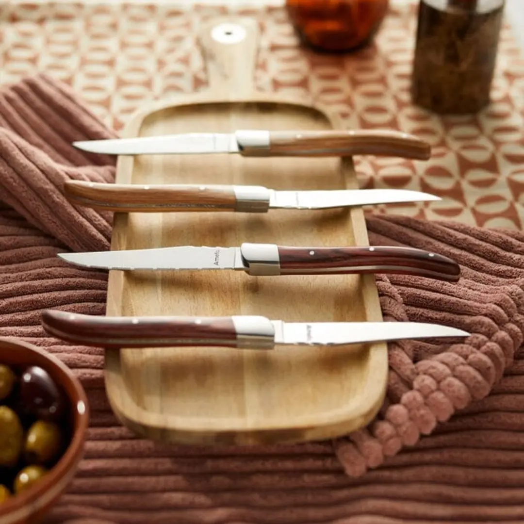 Amefa Royal Steak Steakmessen - 4-delig - Natural Wood