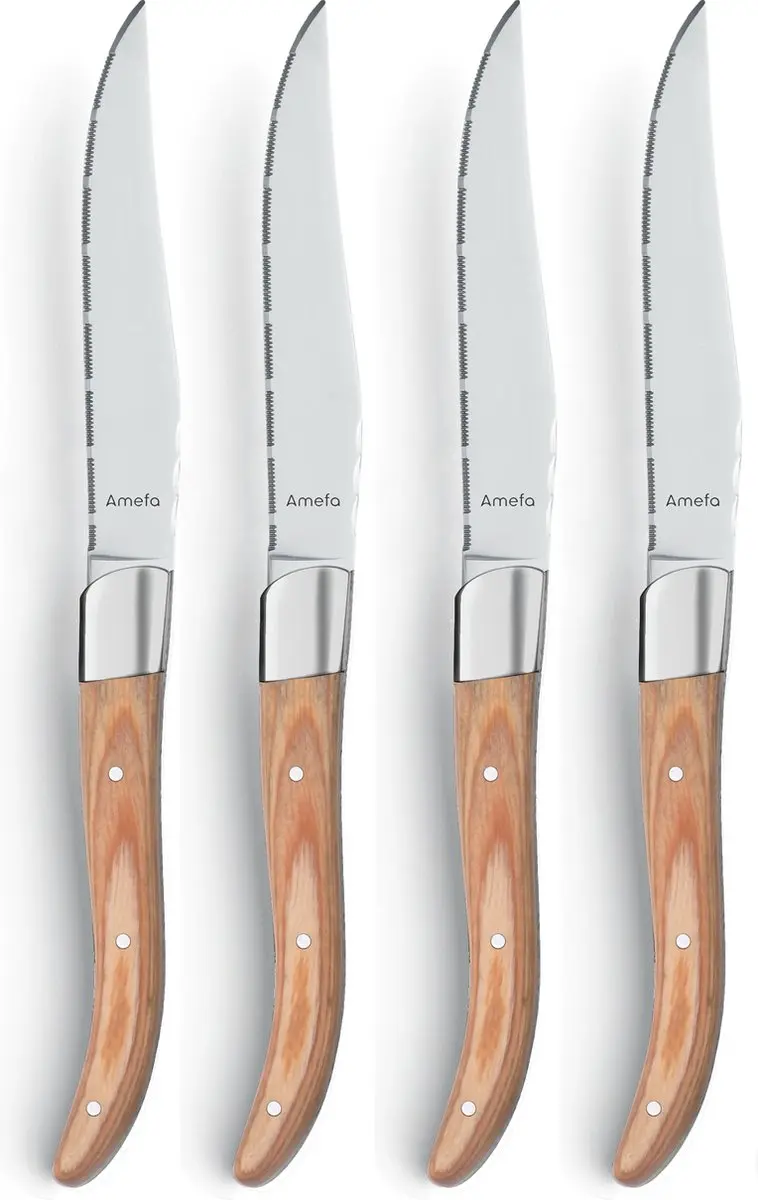 Amefa Royal Steak Steakmessen - 4-delig - Natural Wood - afbeelding 6 van 6