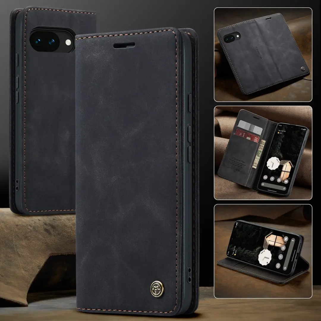 Caseme 013 Book Case Hoesje - Google Pixel 10a - 2 Pasjes - Zwart